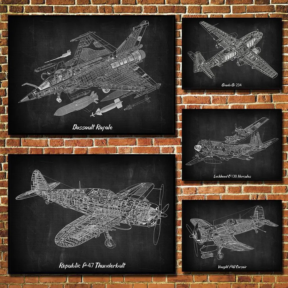 Air Force Plane Bomber BAC TSR2 European Helicopter Hornet Airplane Poster Fighter Jet Blueprint Art Canvas Painting Airbus A330