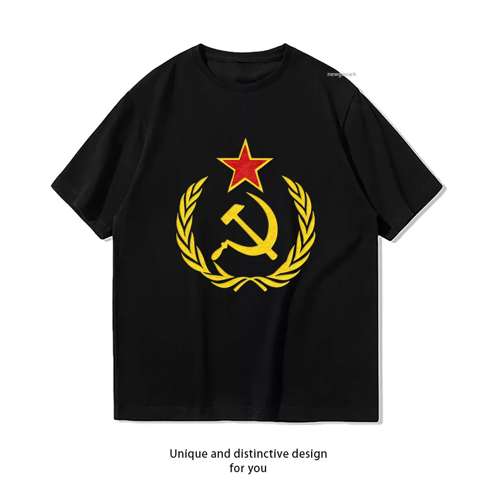 HAMMER AND SICKLE former Soviet Union t-shirt woman man Casual cotton summer printed t shirts Adult streetwear camisetas
