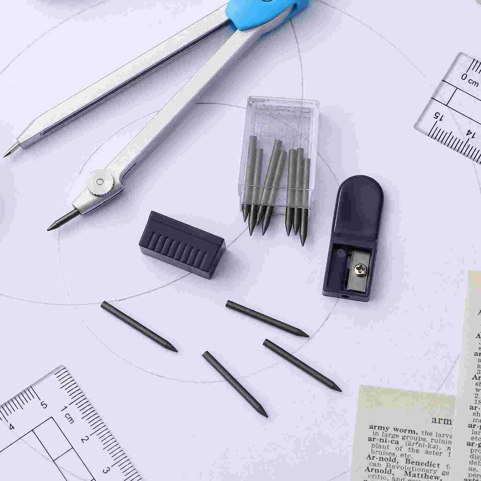 2Mm Compass Core Pencil Lead Stationery Drafting Supplies Drawing Tool Office Mechanical Refill Sharpener Plastic Tube Flat