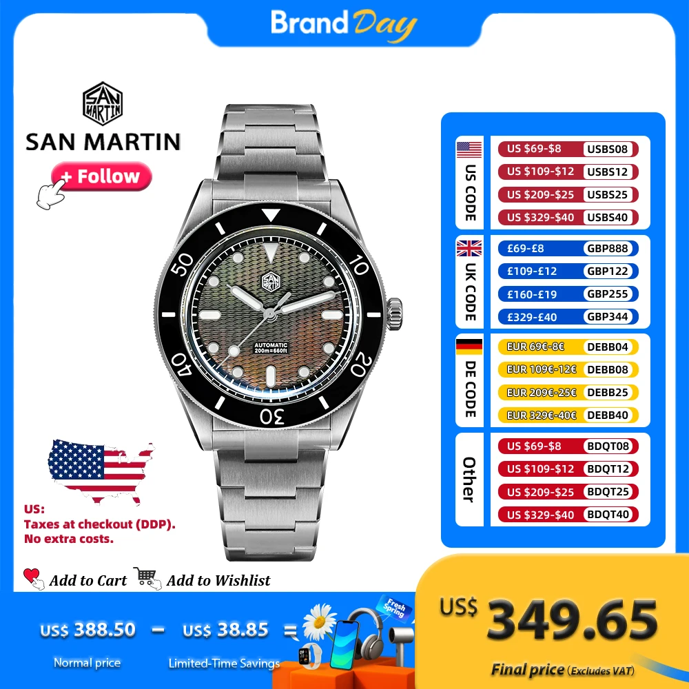 

San Martin 39 мм дайверские часы Miyota 90S5 автоматические с гильошевым циферблатом швабры с сапфировым стеклом 200 м водонепроницаемость светящиеся SN0151