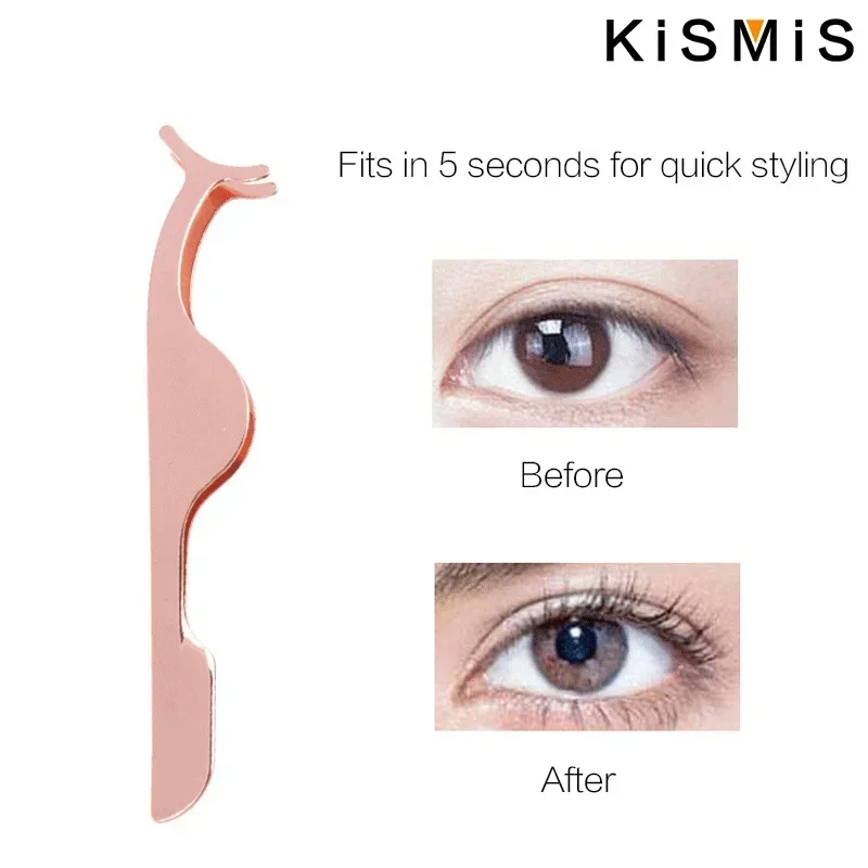 KISMIS 1PC Stainless Steel False Eyelashes False Eyelashes Applicator Clip Makeup Tweezers Tool