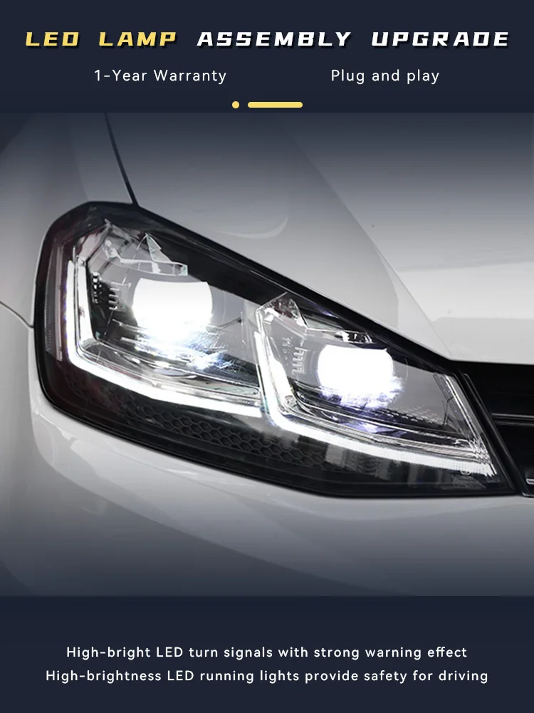 

Head Light For Volkswagen VW Golf 7 2013-2017 Modified Headlight Golf7 Golf 7.5 Projector Lens Xenon Front LED DRL Accessories