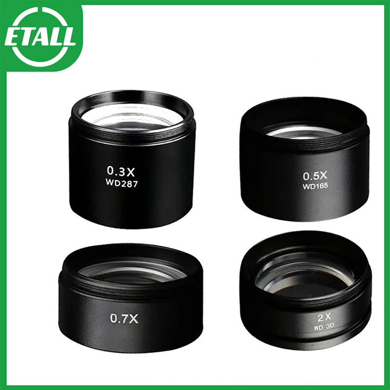 MECHANIK 0,3X 0,5X 0,7X 2X Pomocnicza soczewka obiektywowa 48mm Gwint Szerokokątna soczewka Barlowa do lornetki Trójokularowy mikroskop stereoskopowy