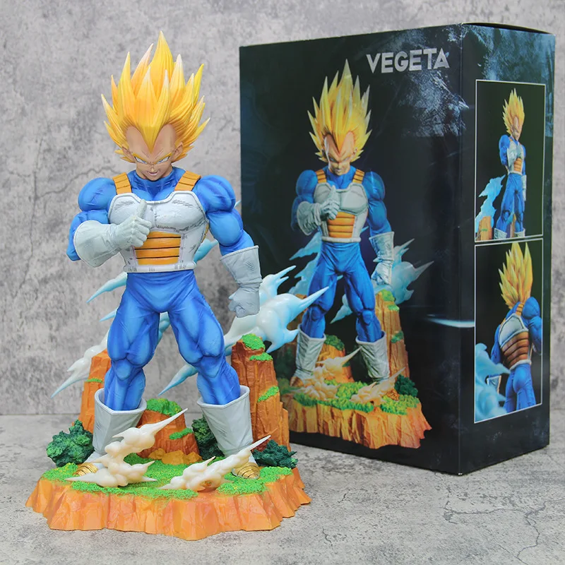 34Cm Dragon Ball Gk Model Anime Figure Super Saiyan Vegeta 1:6 14Inch Majin Vegeta Large Statue Room Decor Ornament Gift Toys