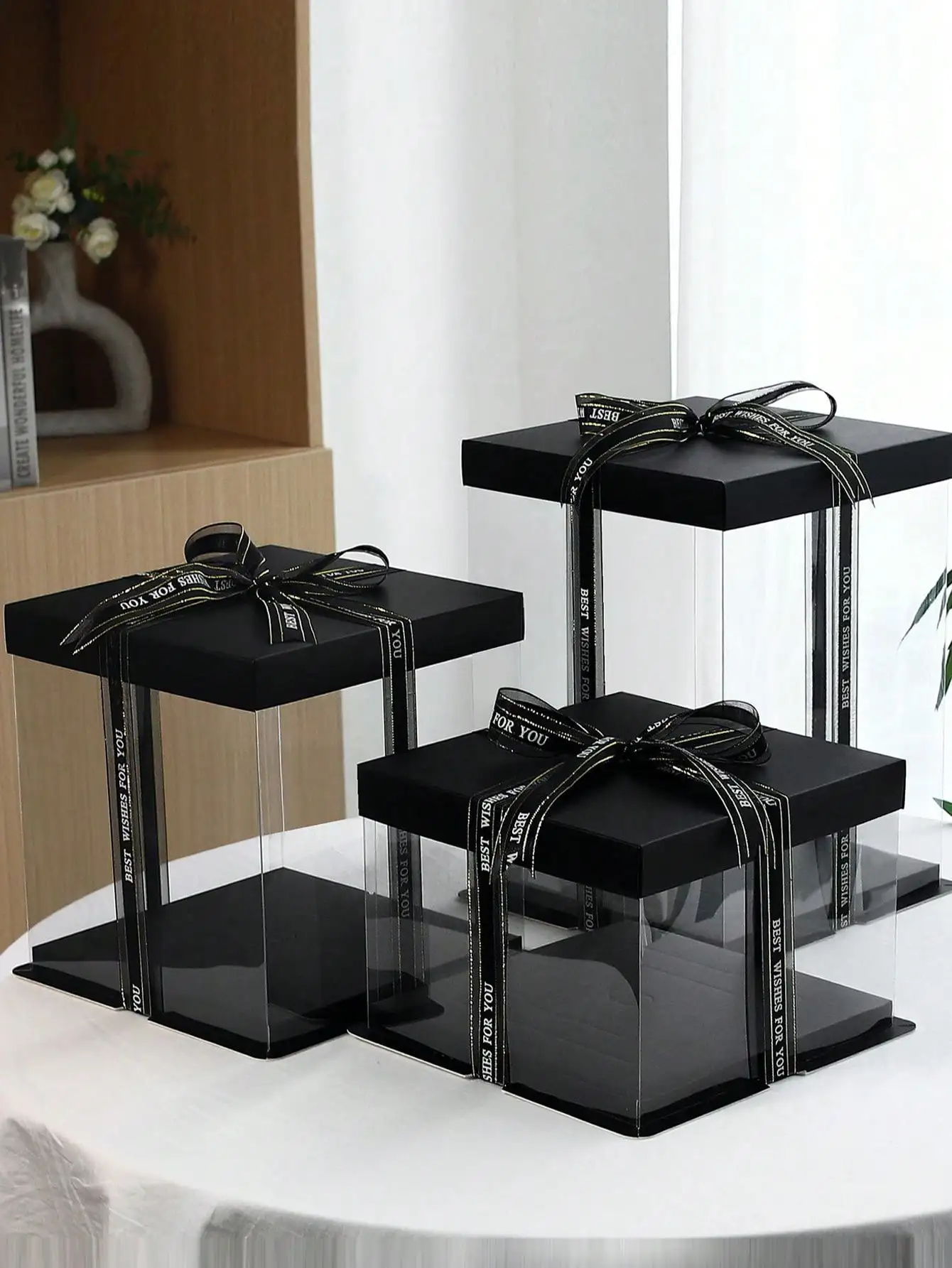 1 صندوق كعكة عيد الميلاد صندوق تغليف الخبز صندوق كيك/بدون شريط (يرجى إزالة الفيلم الواقي قبل الاستخدام)