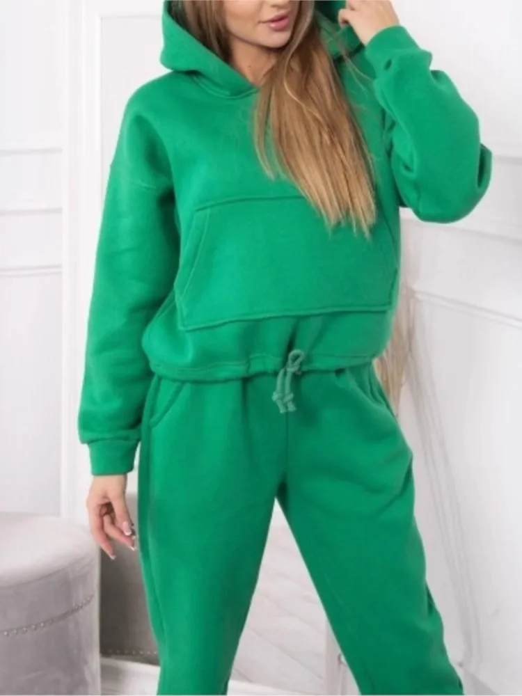 

New Autumn Winter Women's Hooded Sweatshirt Suit Loose Sports Casual Two-piece Set New Fashion Casual Woman 2 Piece Set Outfit