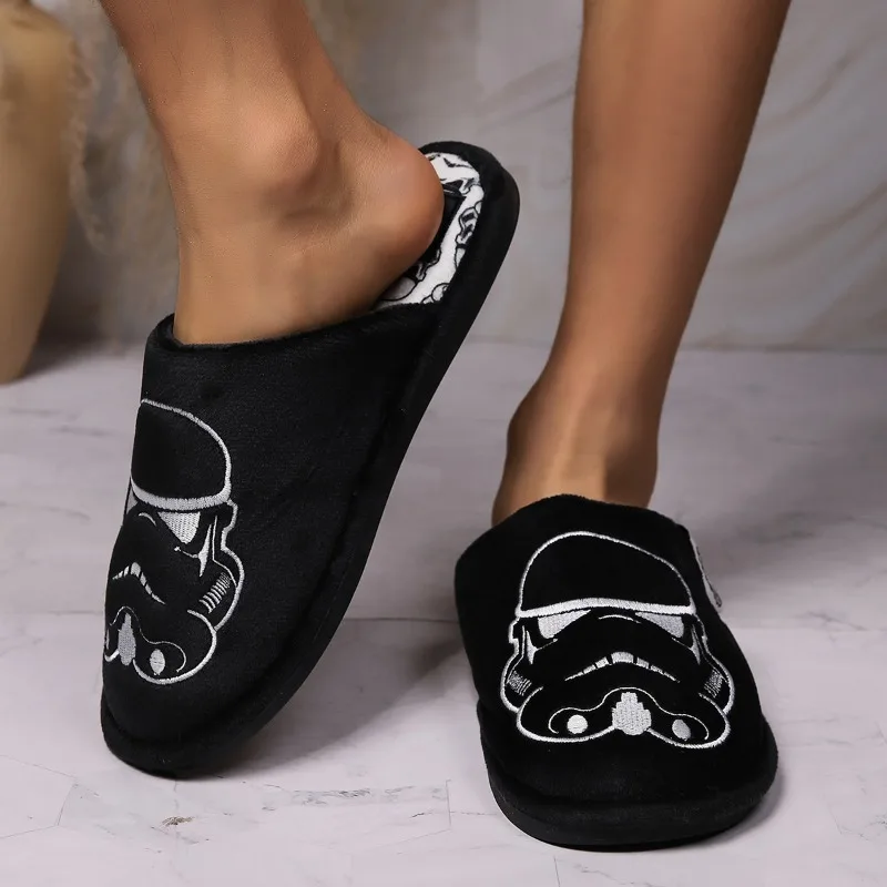 Star Wars Stormtrooper Winter Warm Slippers Anime Luffy Furry Home Platform Slippers Indoor Home Bedroom Plush Slippers Gifts