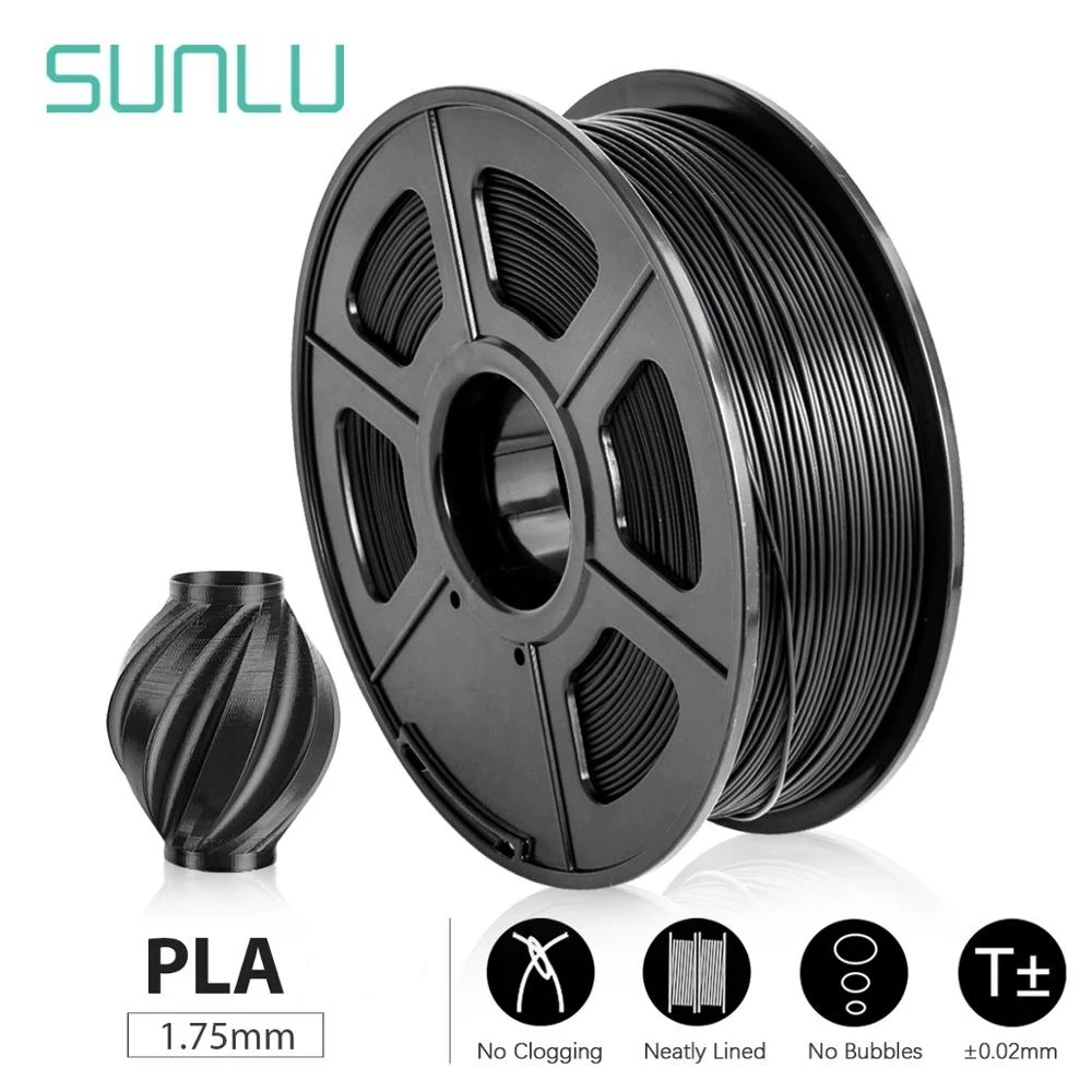 SUNLU PLA Filament 1KG 3D Print Material 1.75MM Odorless No Bubble Good Toughness Biodegradable Low Shrinkage