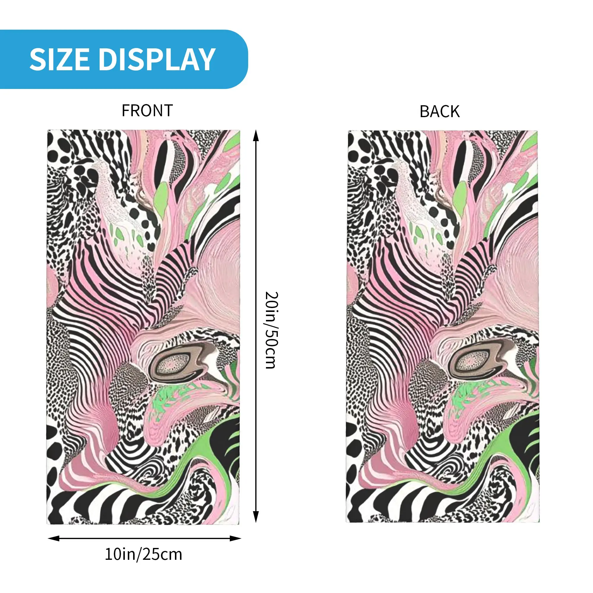 Bold Zebra and Leopard Print Bandana Neck Gaiter Printed Mask Scarf Balaclava Riding for Men Women Adult All Season