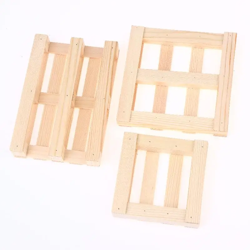 1Pcs For Hot And Cold Drinks Mini Wooden Pallet Beverage Coasters Wood Pallet Coasters Flower Pot Cushion