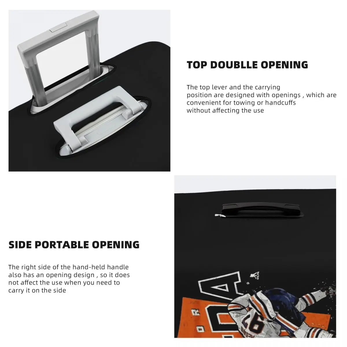 Connor McDavid 97 Voor Edmonton Oilers Fans Koffer Cover Bescherming Elastische Reisbagage Protector Covers voor 18-32 Inch