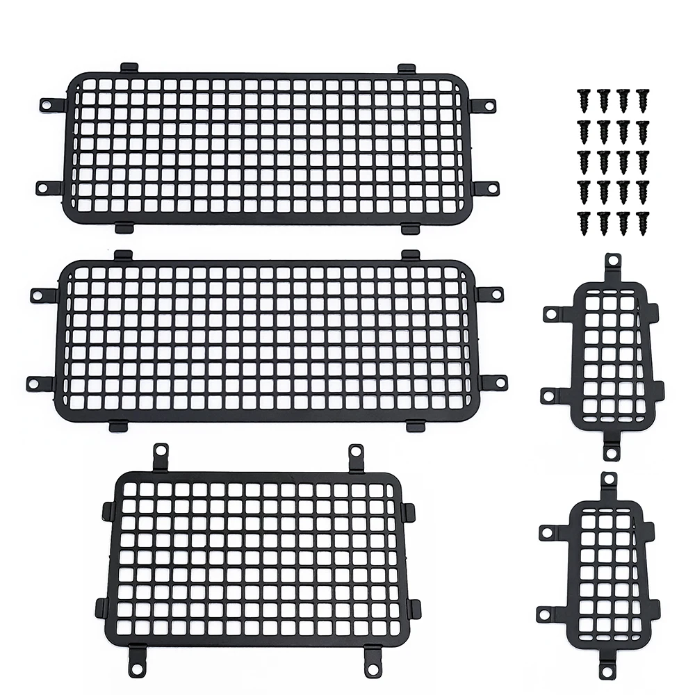 YEAHRUN Metal Stereo Window Mesh Side Rear Window Mesh for 1/18 RC Crawler TRX4M Defender Upgrade Parts