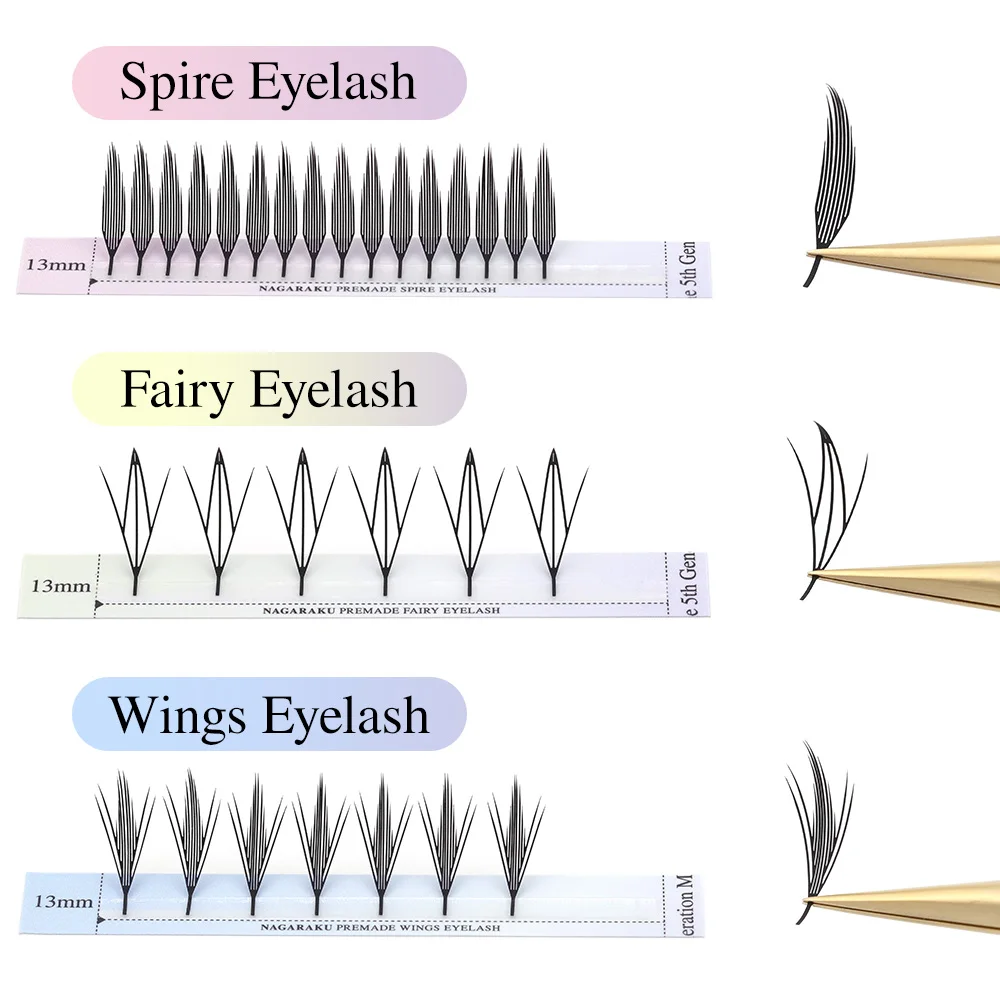 NAGARAKU Vorgefertigte Schmale Spitze Feenflügel-Wimpern Anime-Effekt Weiche Feder Flatternde Wimpernverlängerungen Comic – Detail 18