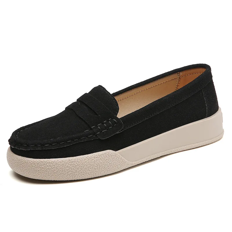 Flat Shoes Women 2023 Autumn Leather Casual Shoes Women's Soft Bottom Comfort Single Shoes Female Walking Shoes