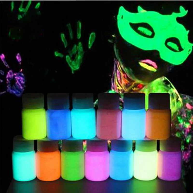 20G Luminous Paint Glow In The Dark Paint DIY Wall Body Painting Self-Luminous Phosphorescent Glowing Paints Fluorescent Paint