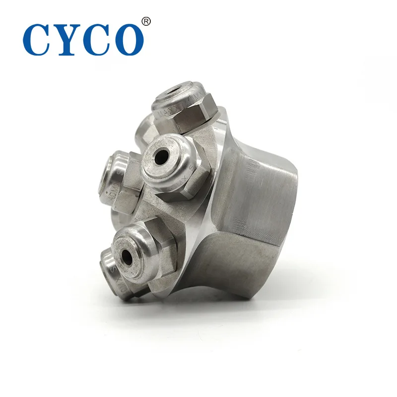 Multi-head solid cone nozzle 7N porous cleaning nozzle Industrial can washing nozzle