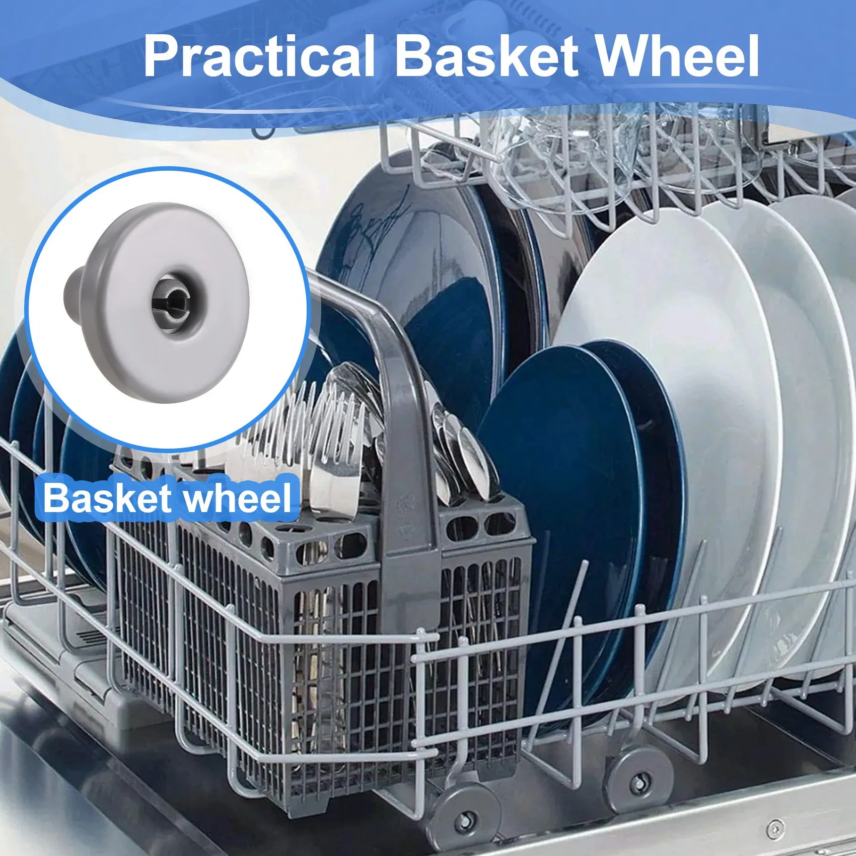 

B64C12PCS Dishwasher Wheels Lower Basket Wheels for AEG Electrolux FAVORIT Zanussi Dishwasher Wheels