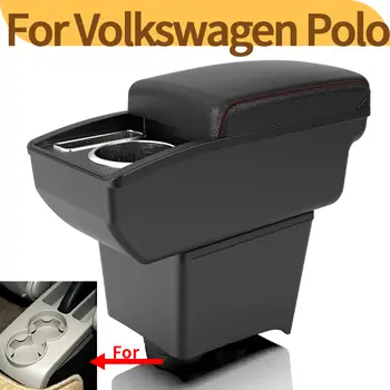 Pro Volkswagen Polo loketní opěrku, středovou konzolu Volkswagen Polo 9N 3 2002-2009, upravená dvouvrstvá úložná schránka, doplňky do interiéru 10 nejlepší prodej Konzola VW Polo - №7