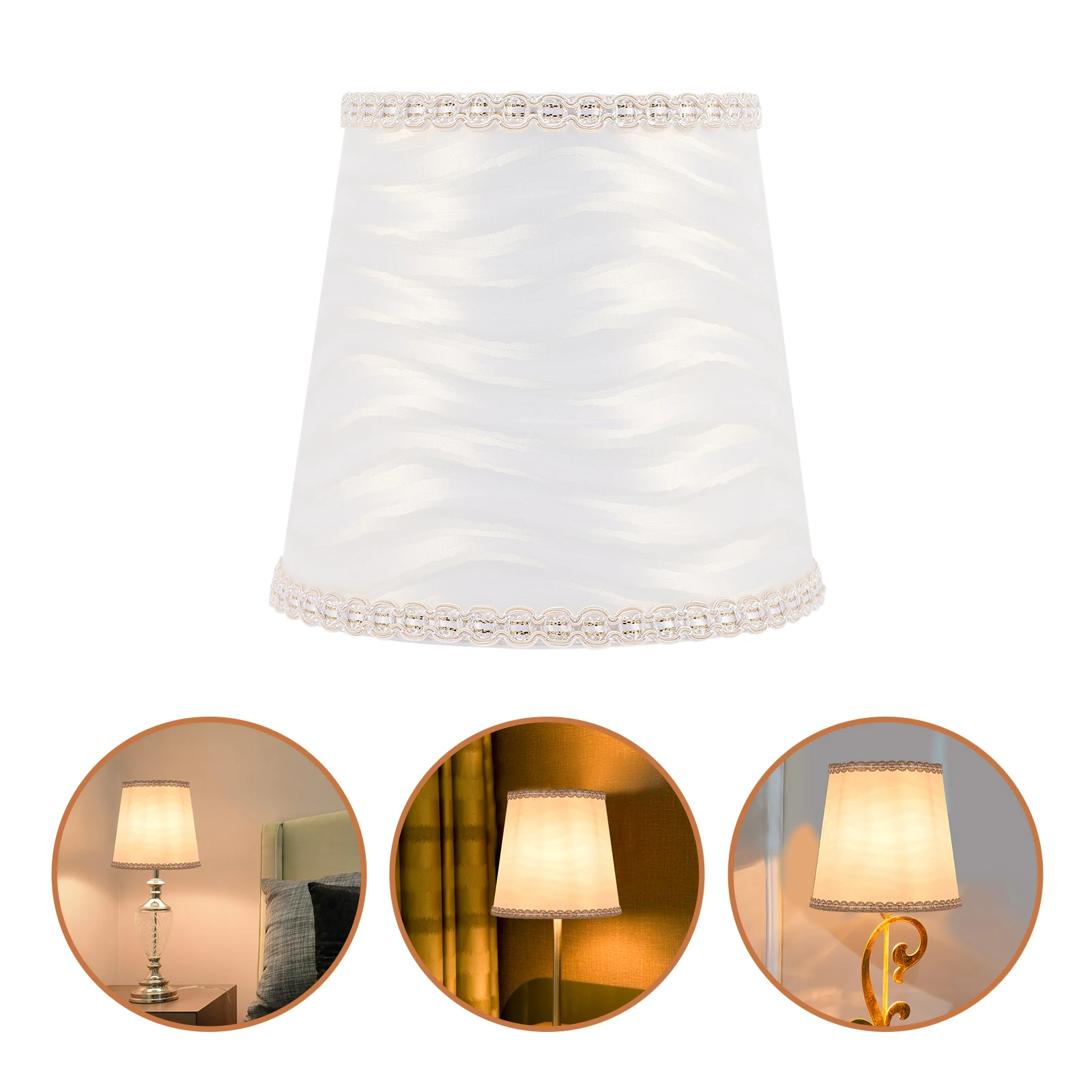 

Ceiling Lampshade Fabric Metal Chandelier Cover Prevent Dazzling Warm Atmosphere Small Clip on Bulbs Table Lamps