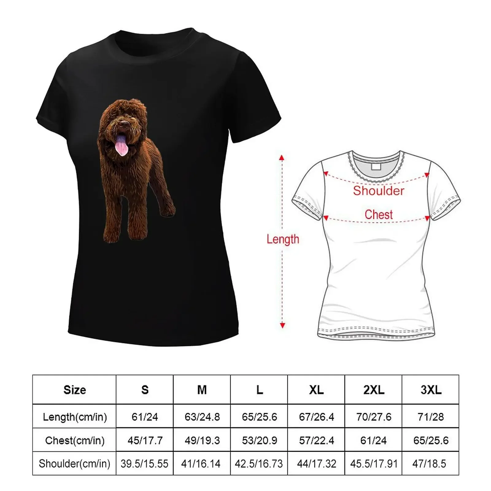 Labradoodle Chocolate Brown T-shirt tees shirts graphic tees Women's cotton t-shirt