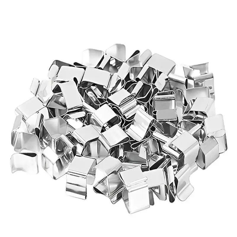 Galvanizado Manganês Aço Luzes de Natal, Gutter Clips, Roof Hooks Decoração, Hang-On luzes ao ar livre, 50 Pcs