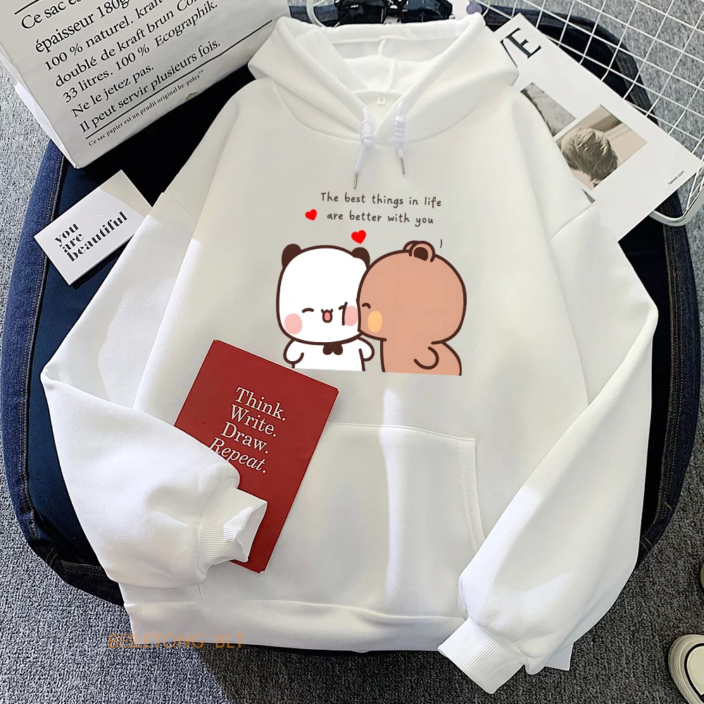 

Panda Bear Bubu Dudu Love Heart Кенгуру толстовки с карманами женская одежда повседневные пуловеры с принтом зимняя эстетичная одежда