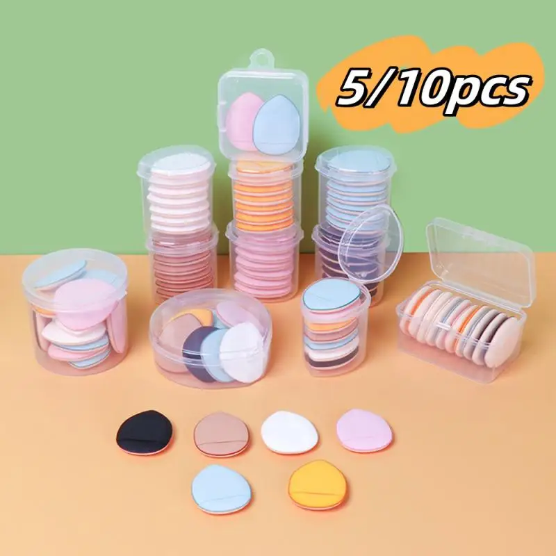 5/10Pcs Mini Finger Puff Foundation Powder Detail Makeup Sponge Face Concealer Cream Blend Cosmetic Accessories Makeup Tools