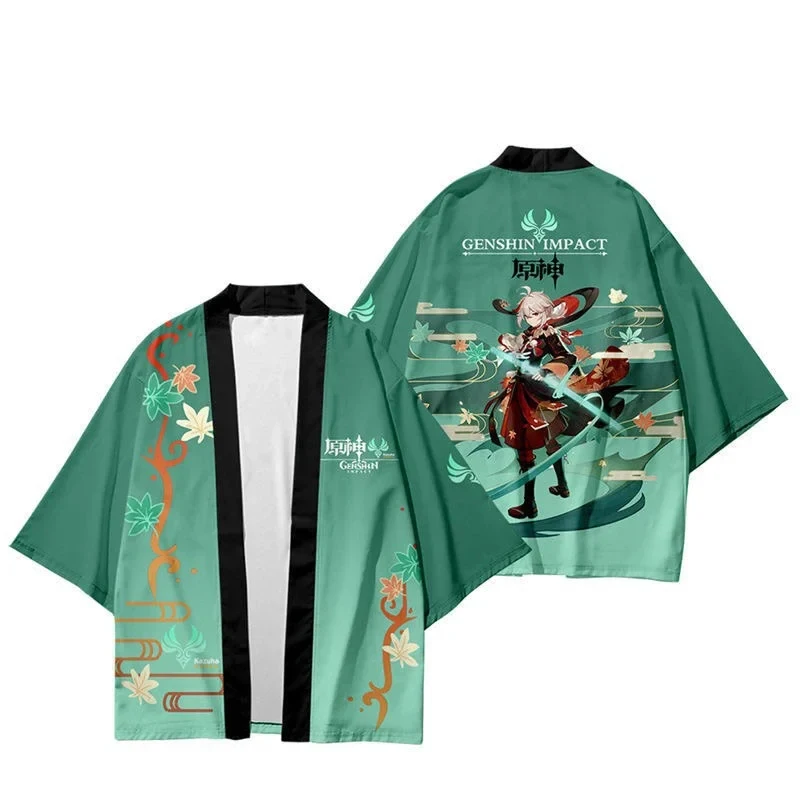 

x;3,r'b\7/Game Genshin Impact Kaedehara Kimono 3D Print Kazuha Cosplay Haori Cloak Party Tops Streetwear Shirt6;n,9\j/5'k