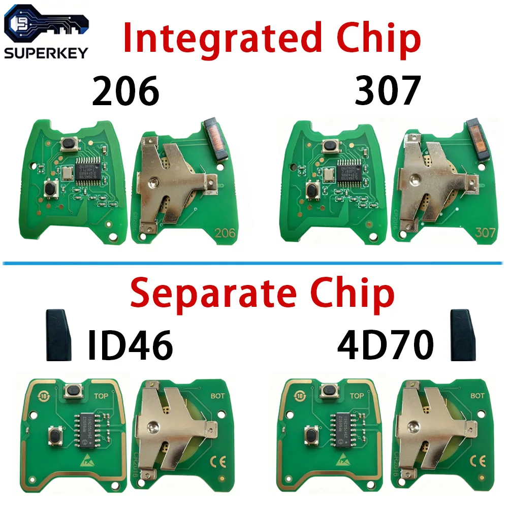 4D70 / ID46 Chip PCB 433Mhz For Citroen C1 C2 C3 C4 For Peugeot 106 107 206 306 307 407 For Toyota Ayg Smart Key Circuit Board