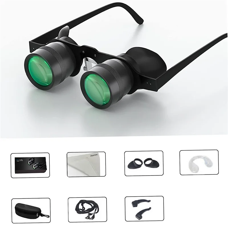 

A43M Fishing Binoculars Glasses Portable Hands Free Binoculars Telescope 10X Zoom Glasses for Outdoor Fishing Bird Watching