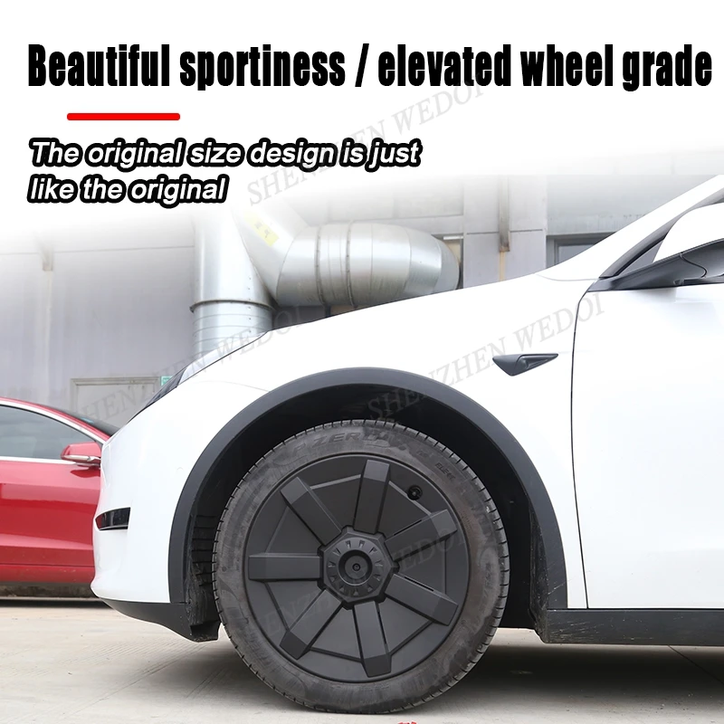 For Tesla Model Y 19 Inch 4PCS Hub Cap Wheel Caps Cybertruck Wheel Cover Protector For Model Y Exterior Accessories