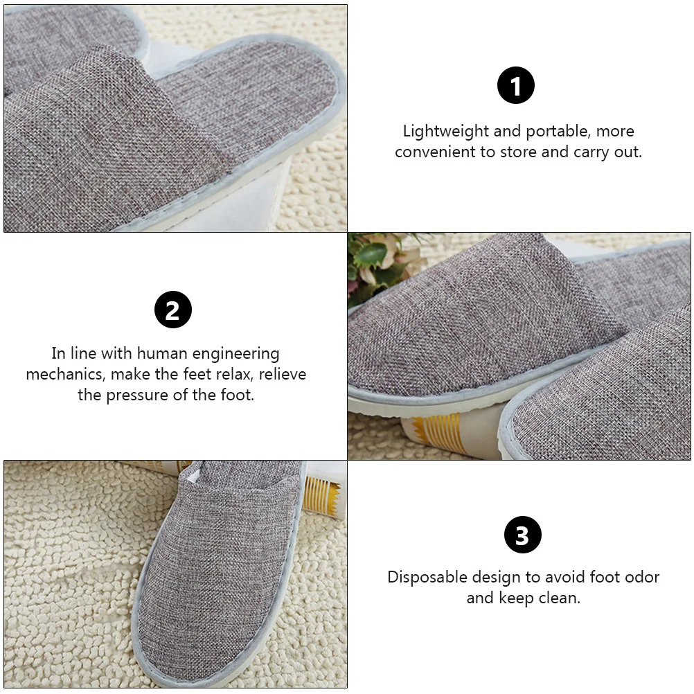 

2 шт. одноразовые тапочки, серые, нескользящие, легкие для отеля, спа, путешествий, домашнего салона, отпуска, для мужчин и женщин, для гостей, массажа