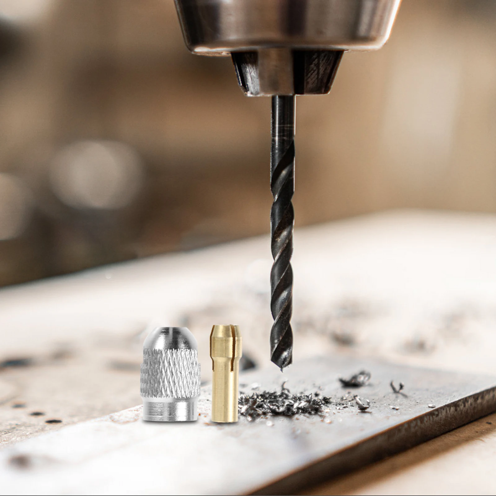 

1 Set Miniature Drill Chuck Electric Grinding Machine Portable Precision Tool Nut Carving Rotary Accessories Small Copper Chuck