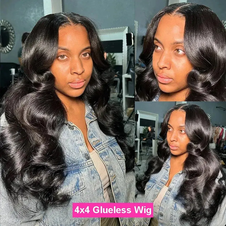 Natural Black 22 Inch  HD Lace Wig 13x6 Human Hair Wig Glueless Pre-Cut Water Bob 13X4 Women Front Wave150 Density