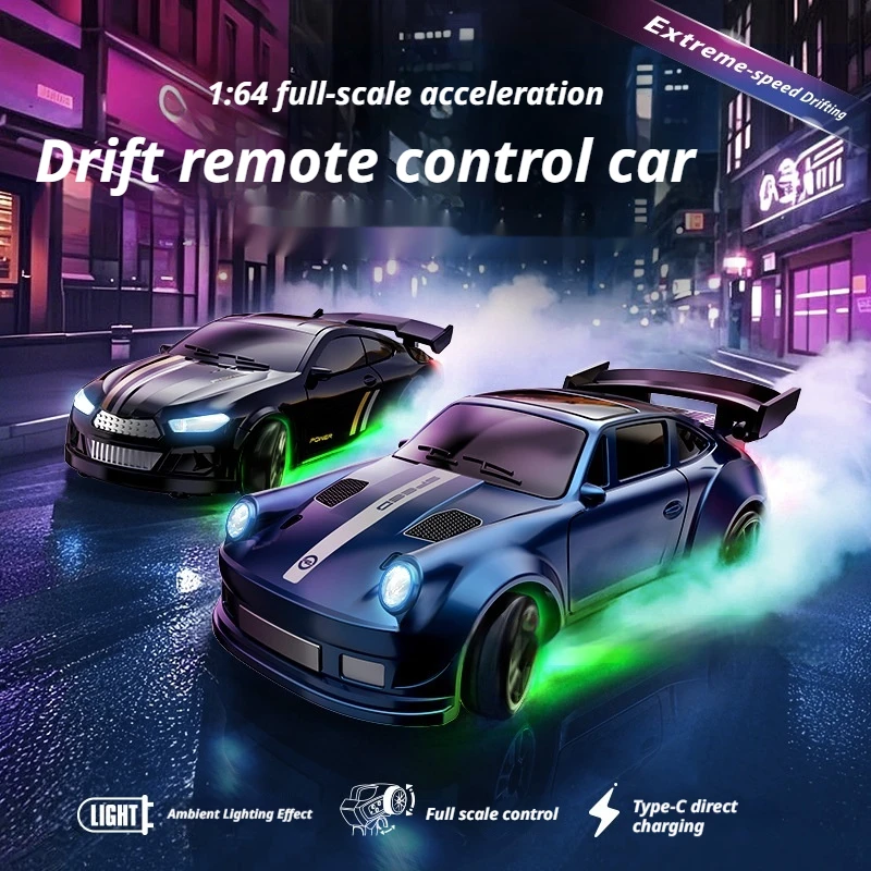 E84 Desktop Drift Car 1:64 Mini RC Remote Control Car 4WD Full Scale Drift Racing Toy for Kids Indoor Desk Play Gift Beginner
