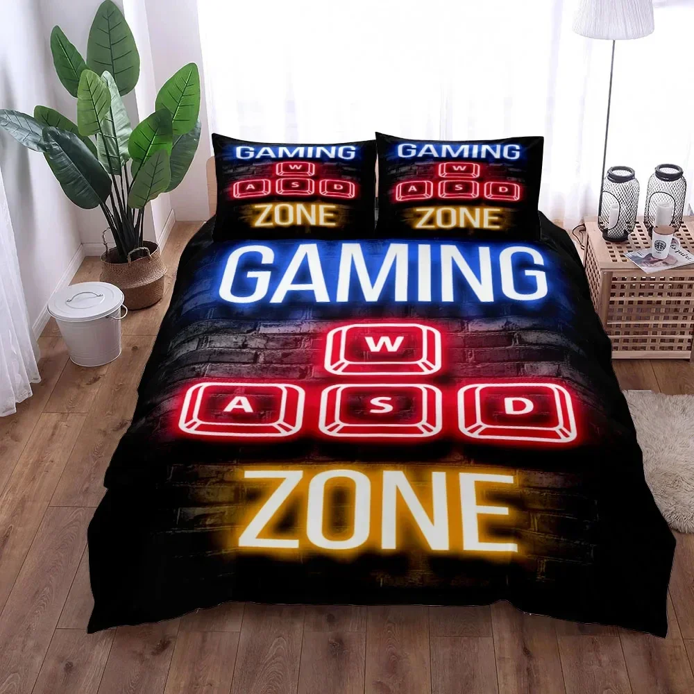 

Gaming Zone Art Duvet Cover Set King Queen Double Full Twin Single Size Bed Linen Set Cover with Pillowcase Custom