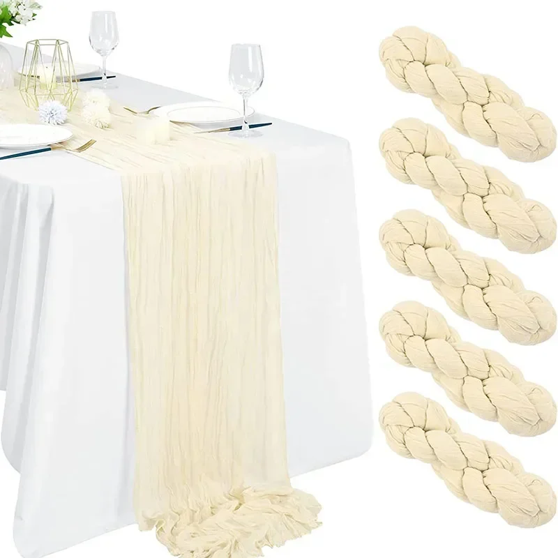 

Semi-Sheer Gauze Table Runner Sage Cheesecloth Table Setting Dining Vintage Wedding Party Christmas Banquets Arches Cake Decor