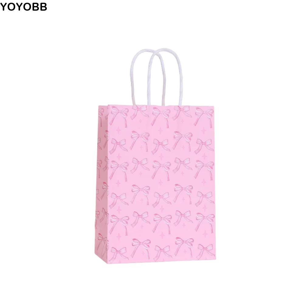 

12Pcs Party Supplies Sweet Gift Packing Bag Paper Portable Candy Cookie Bags Convenient Reusable Party Favor Bags Wedding Party