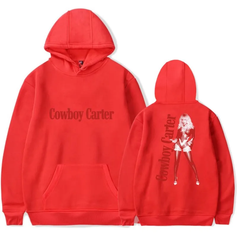 Beyonce-Sudadera con capucha de Cowboy Carter Merch para hombre y mujer, suéter de manga larga con cuello redondo, ropa de calle de tendencia, Unisex, Invierno