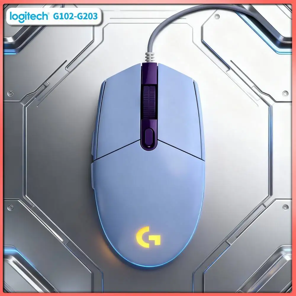 Logitech G102 Gaming Mouse, HERO Sensor 200-8000 DPI, RGB Lighting, Mechanical Buttons, Lightweight for Long Sessions