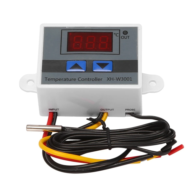 3X 220V Digital LED Temperature Controller 10A Thermostat Control With Switch Digital Display Incubation Controller