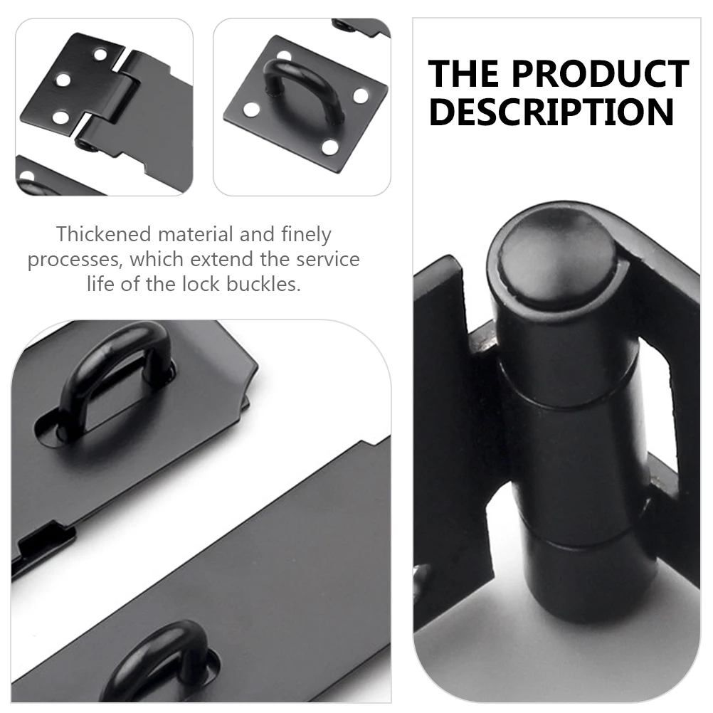 

2 Pcs Thickened Stainless Steel Lock Buckle Door Latch Heavy Duty Gate Hasp Security Heavy-duty Hasps