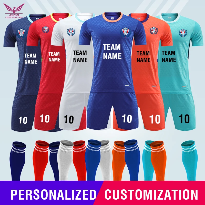 Custom Soccer Jersey Tracksuit For Men Print name Children Soccer Sports Uniforms kids Play Ball Sportswear Children Soccer Suit