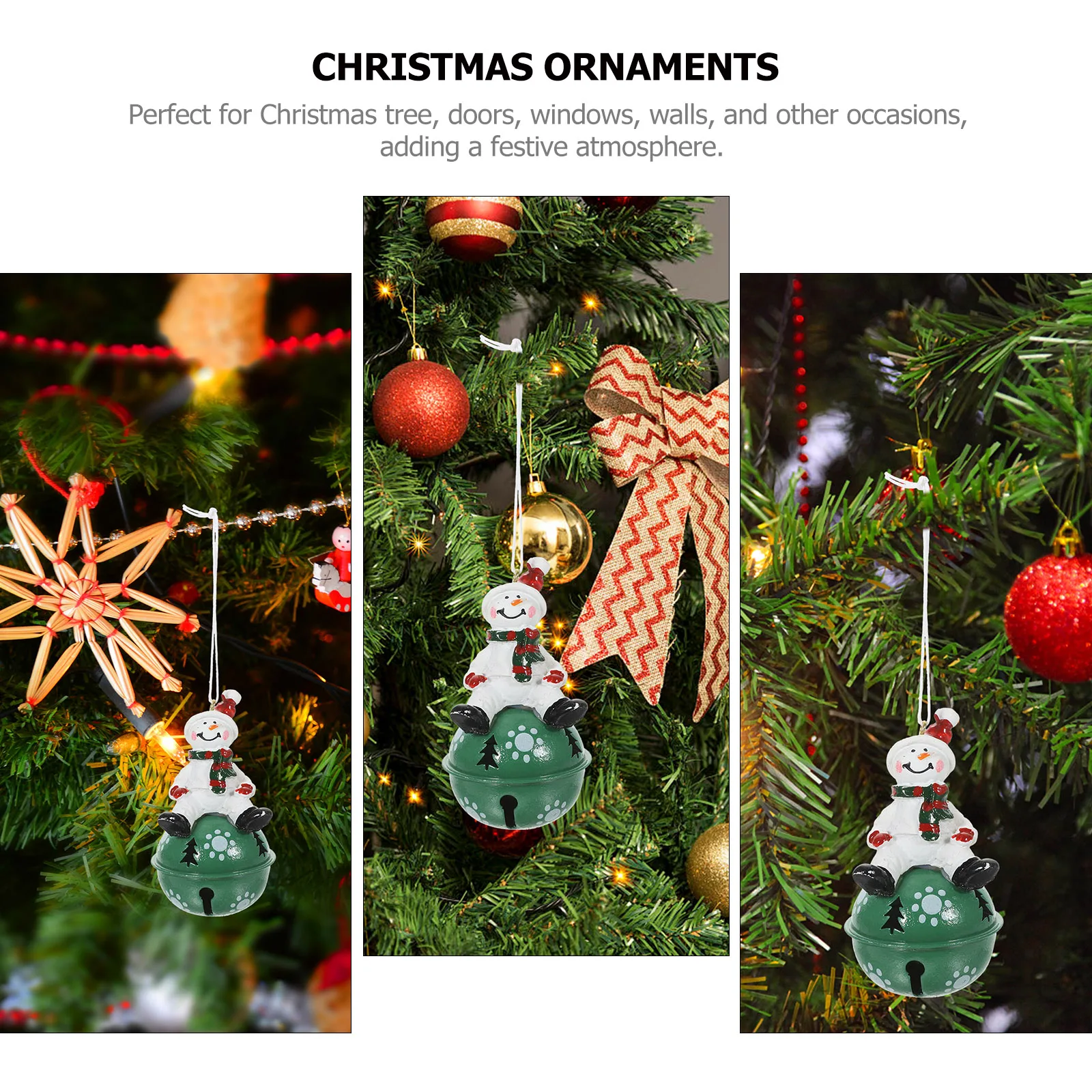 

Christmas Tree naments Resin Iron Bell Pendant Big Santa Claus Style Xmas Hanging Decorations Christmas Atmosphere