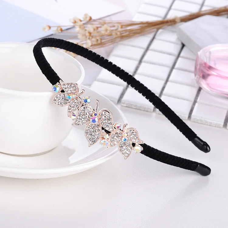 2023 Ins New Gem Baroque Headbands For Women Girl Diamond Rhinestone Woman Accessori Geometric Flower Thin Hairbands