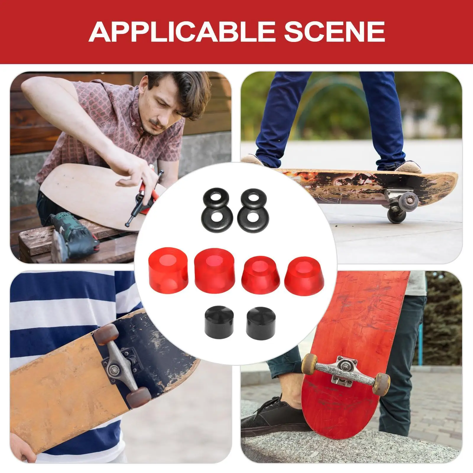 البطانات شاحنة لوح التزلج 16 مللي متر قطر استبدال أجزاء أربع عجلات لوح التزلج شاحنة البطانات مجموعة لشارع بارك الإنحدار #5