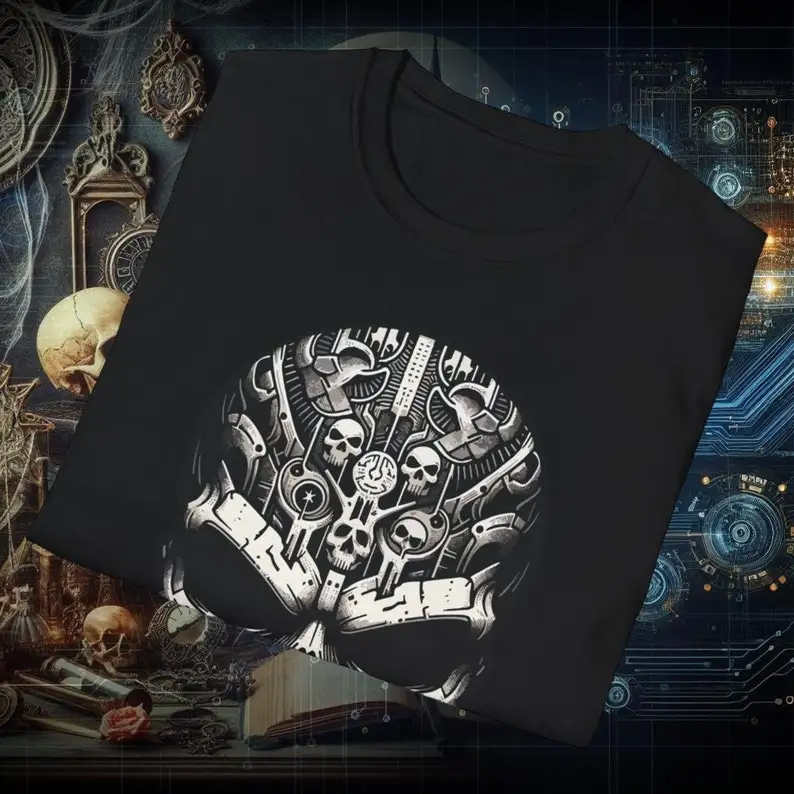 Mechanized Sentinelblack cybernetic shirtcyber gothbella canvas 6004gildan 64000