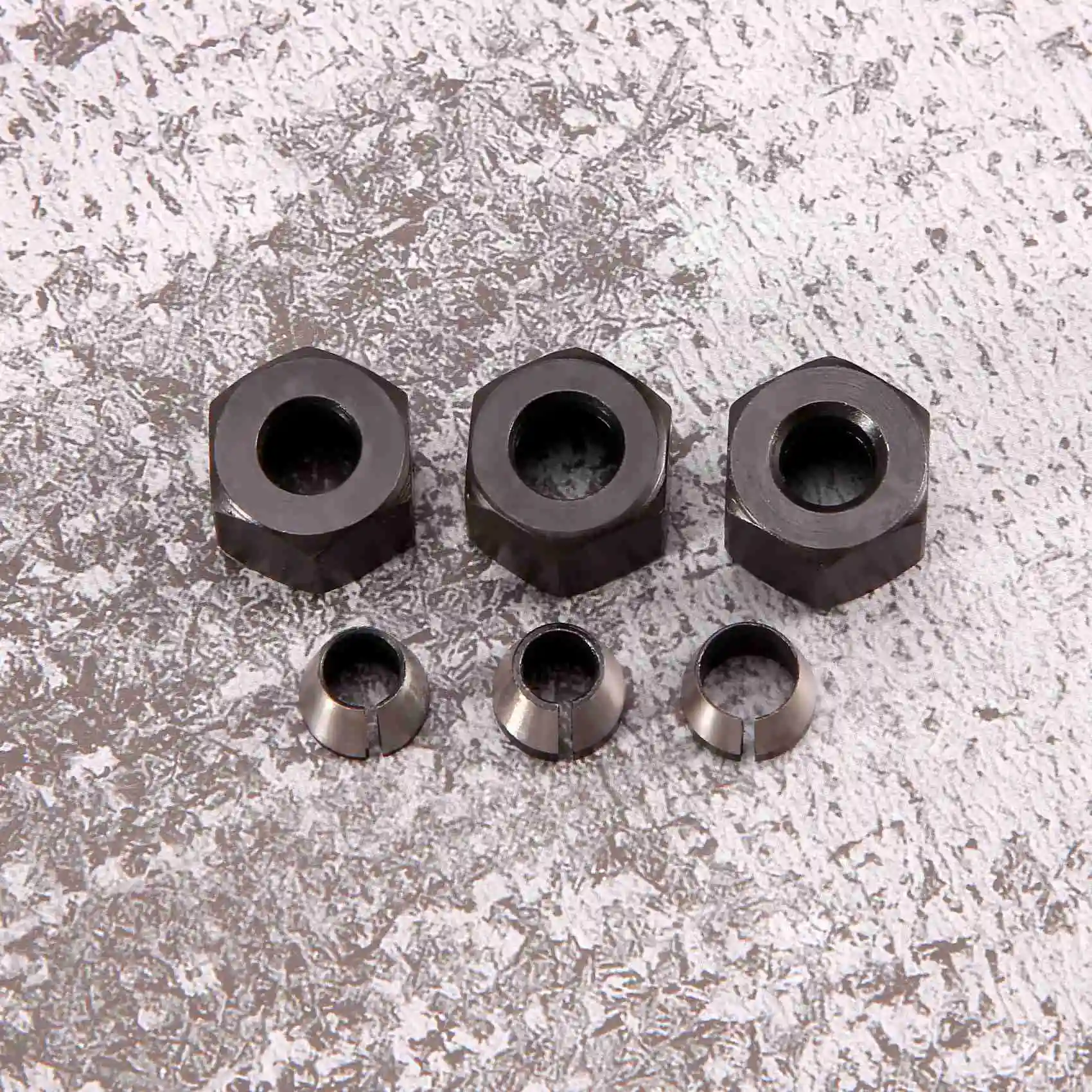 [ABFI!】 3 Pcs Router Collet Set Chuck Heads Adapter For Drills Engraving Trimming Carving Machine Electric Router Milling Cutter