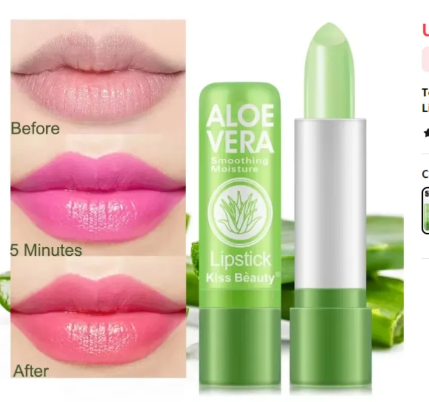 

1PC Moisturizing Aloe Color Changing Lipstick Long Term Moisturizing and Moisturizing Lipstick Lip Color Lip