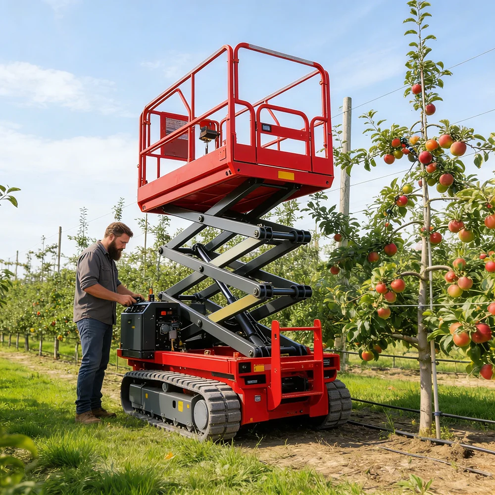 Automatic Tracked Scissor Lift Crawler Aerial Platform Self Propelled 14m For Construction Reliable Lifting Machine